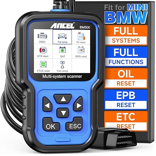 ANCEL BM500 OBD2 Scanner for BMW & MINI, Simplified Battery
