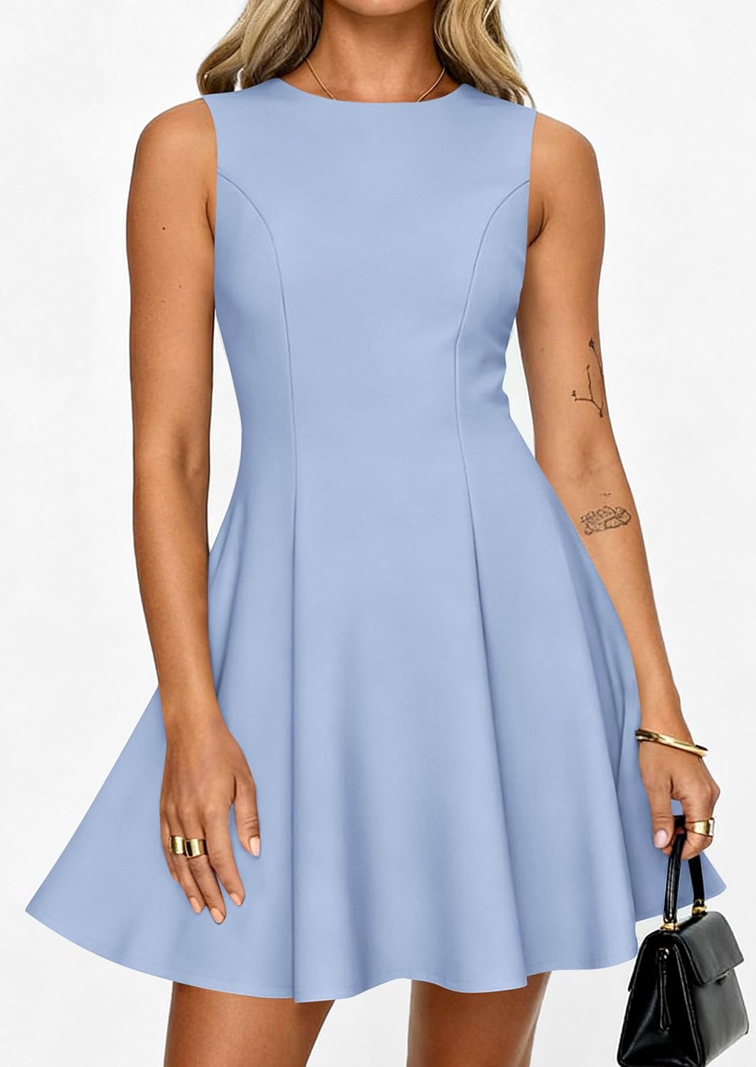 PRETTYGARDEN Cocktail Dresses for Women 2026 Summer Formal Boat Neck A Line Spring Elegant Graduation Party Mini Dress - Image 5