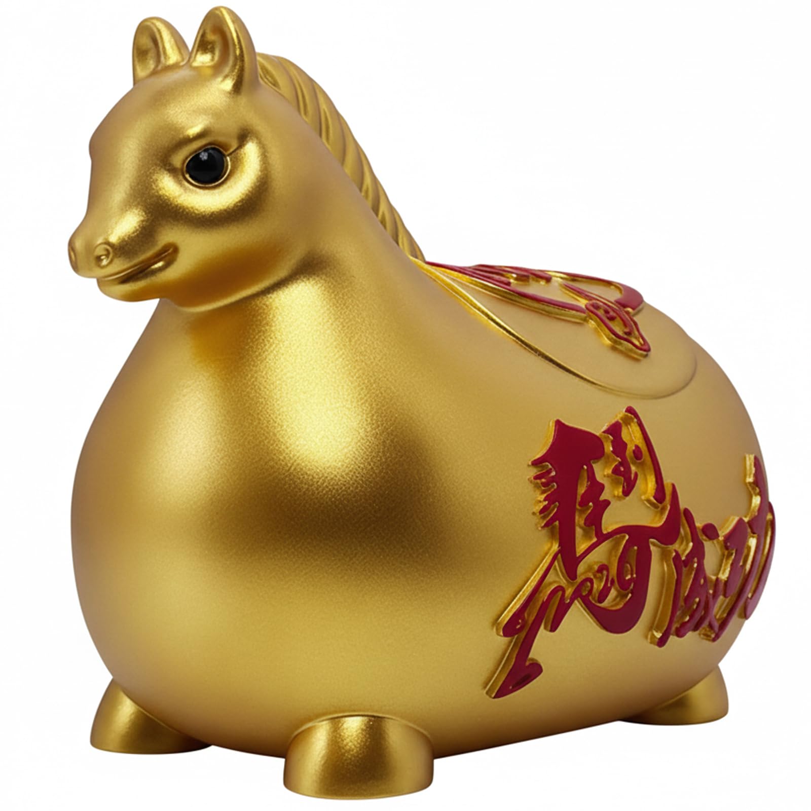 Tirelire Cheval dorée en forme de dessin animé mignon pour la décoration de maison