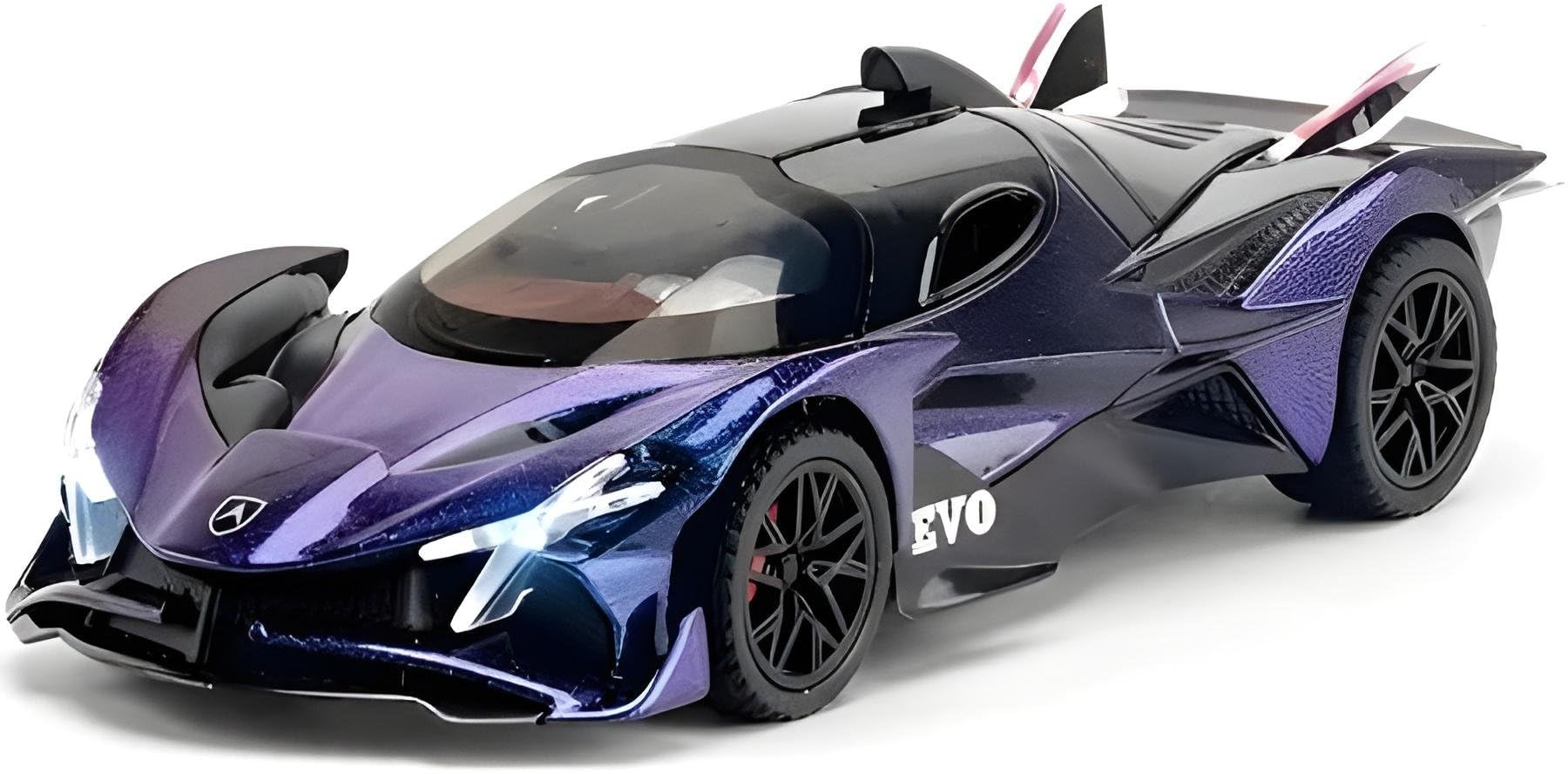 Todfod Die-Cast Sports Supercar Model 1:32 Scale | Pull Back Racing Car with Openable Doors, Light & Sound | Metal Luxury Car Toy for Kids Boys 3+ Collectible Gift