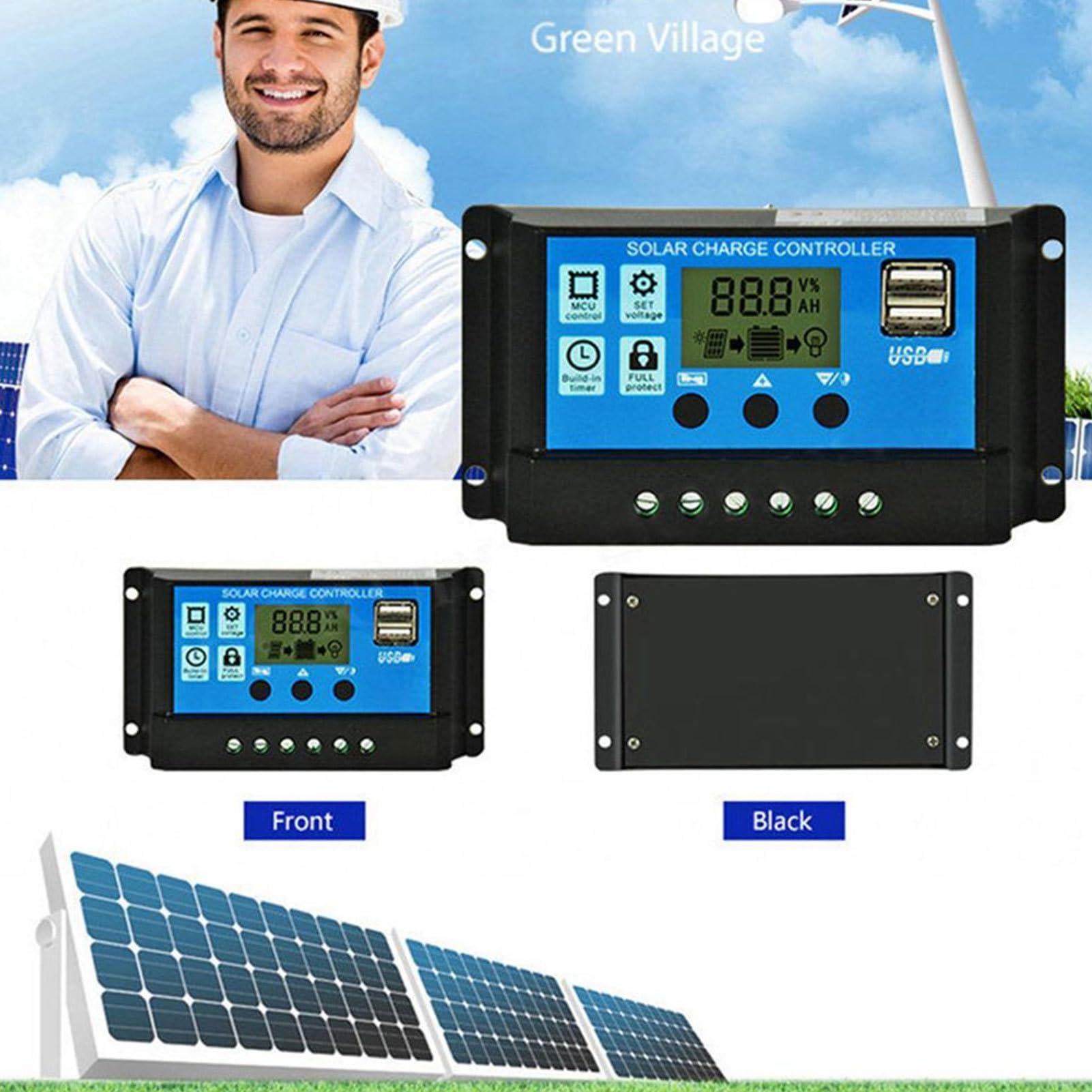 Juego De Paneles Solares De 12 V | Cargador De Panel Solar Monocristalino