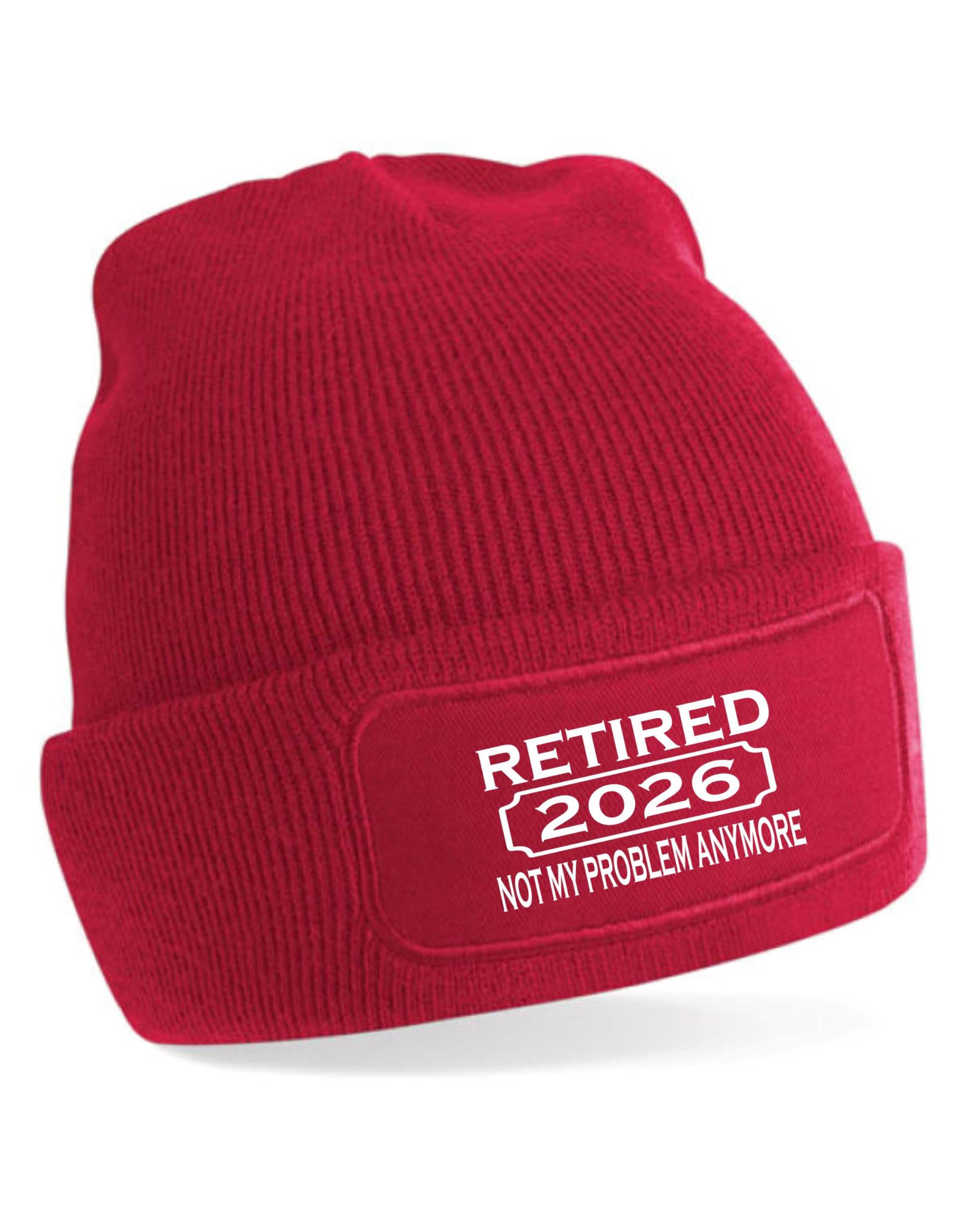 Print4u Women's Red I Reti In 2026 Gift For Men Retirement Present Beanie Hat
