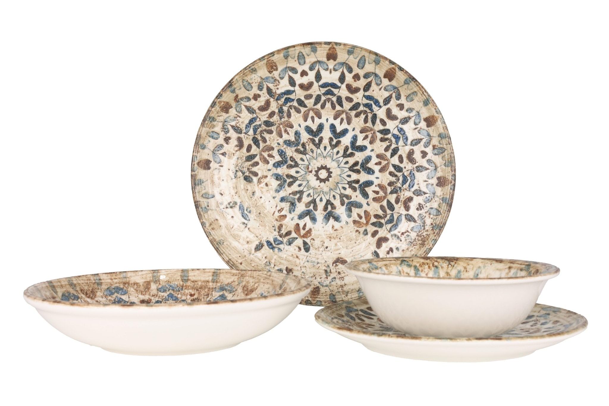 Rinart Zestaw obiadowy (średni) - Aztec - 24 sztuki - 6 Osób - Porcelana