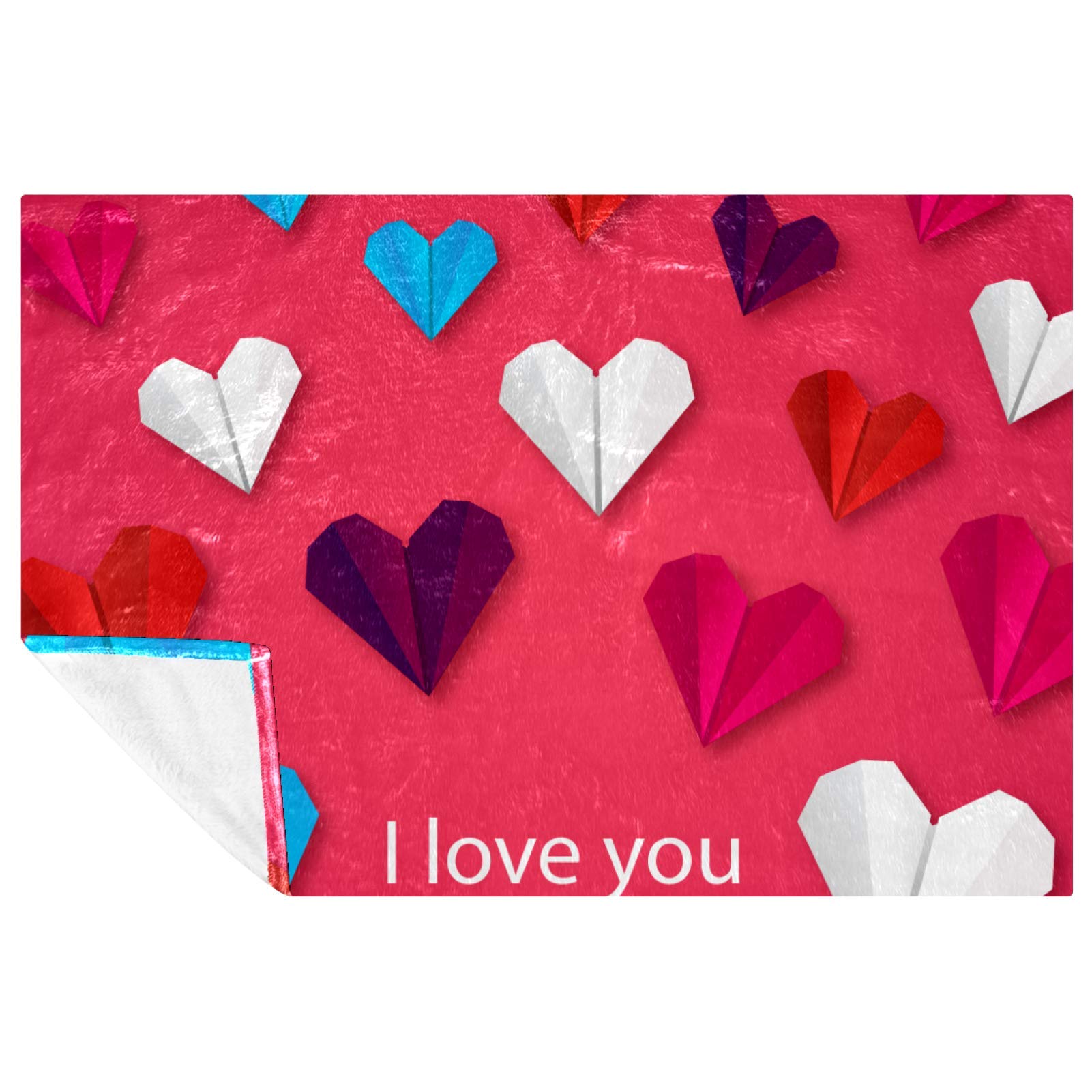 Couverture Saint Valentin love imprimée, plaid canapé chaud et tapis pique-nique plage