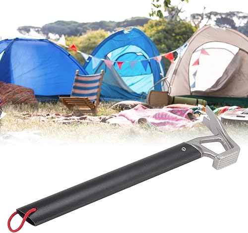 Miniatura 7 de Martillo de camping multifuncional de acero inoxidable cabeza de cuerno de buey mango de aluminio gran resistente martillo de estaca de tienda de