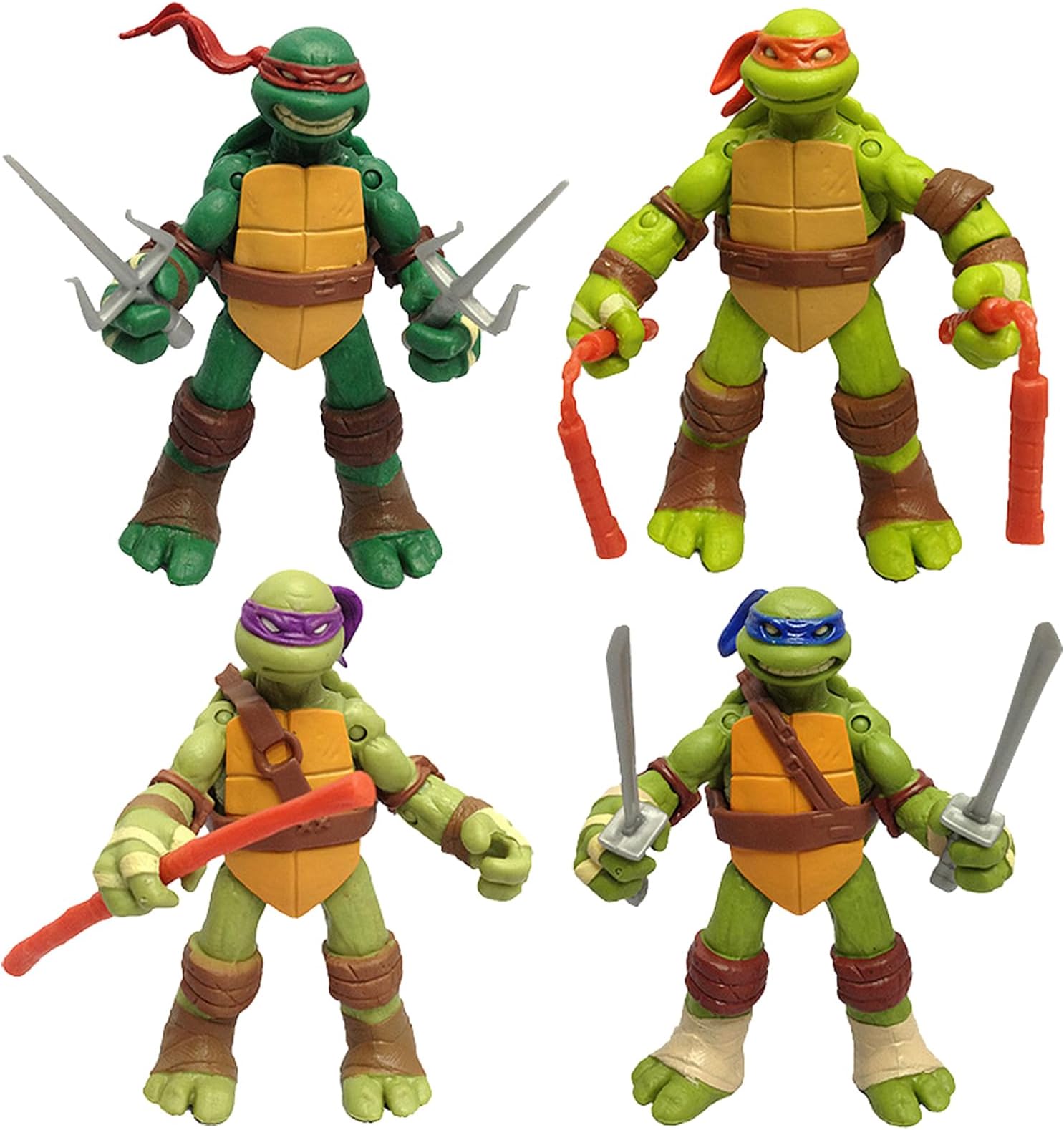 Turtle Action Figures 4.8" Turtles 4-Pack Figure for Decorations Collection Birthday Action Figures Gifts for Kids