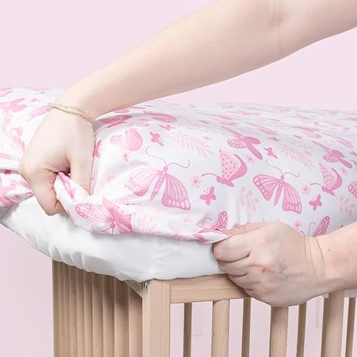 Miniatura 6 de The Peanutshell Juego de 4 sábanas bajeras para cuna, supersuaves y transpirables, para decoración de guardería, aptas para funda de colchón