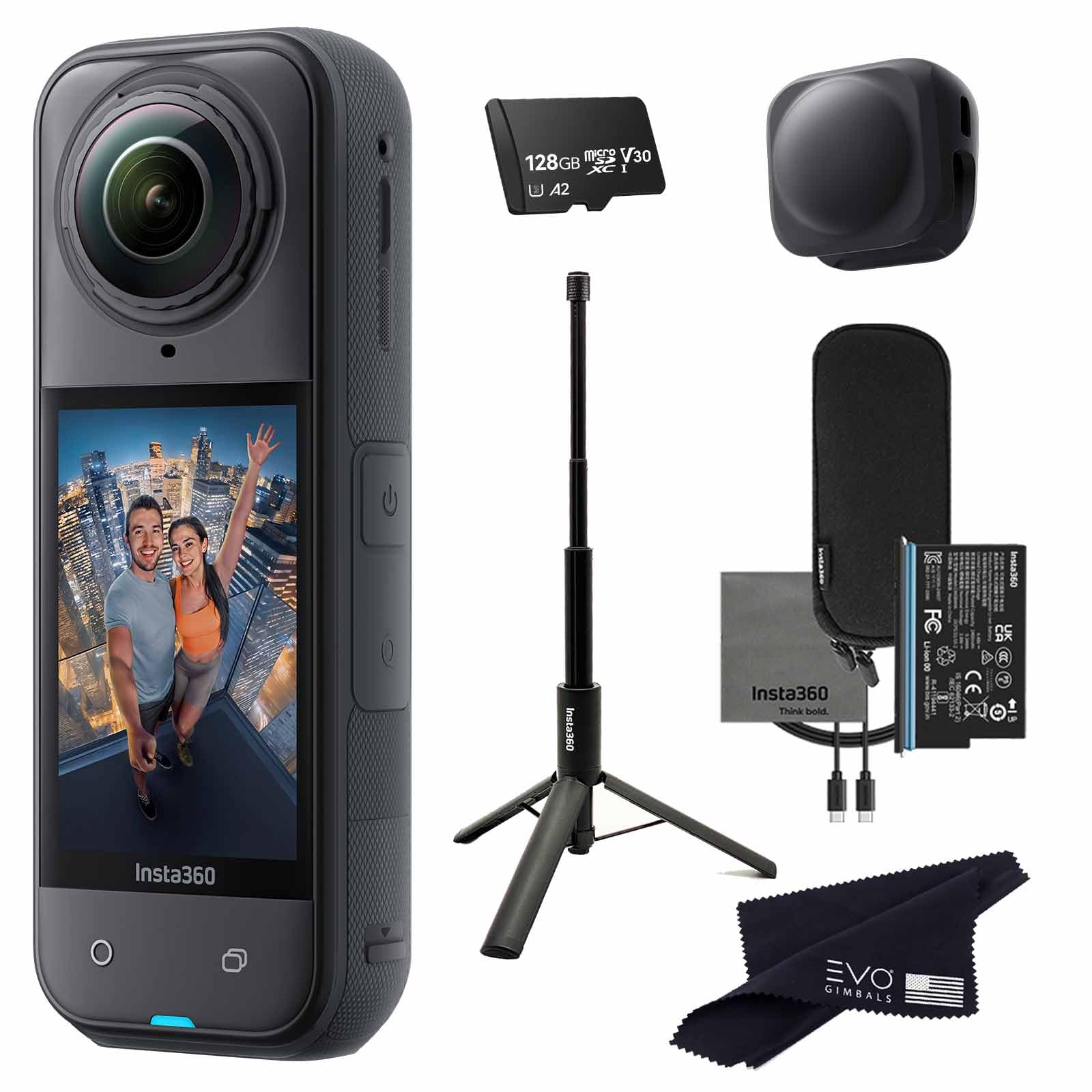 Insta360 X5 Tripod Selfie Stick Bundle -8K Waterproof 360 Action Camera with 1/2