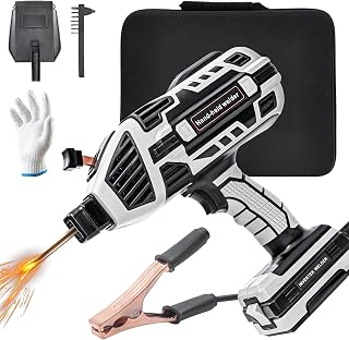 Welding Machine, 110V Handheld Welder with IGBT Inverter 6 Variable Current Adjustment, ARC Portable Welder Gun with Welding Mask, Electric Welder Machine Kit with Gloves for 3/32"-1/8" Wire Rods