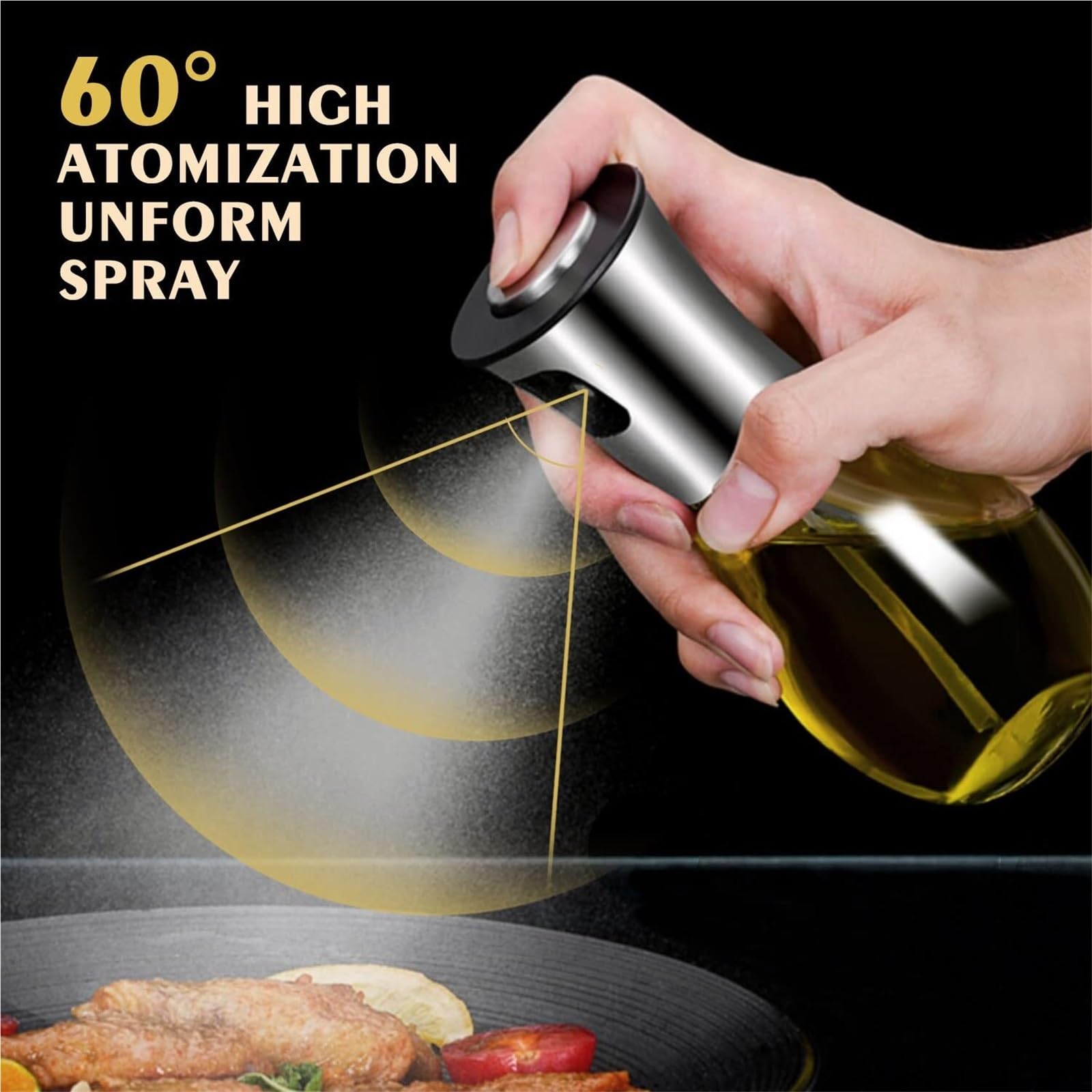 Ölsprüher Für Speiseöl 2 Stück Kochen Öl Sprayer Glas Material Haushalt Kein For Backen Und Braten Grillen Küche