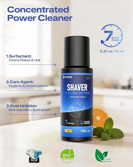 Reusable Cleaning Cartridges Fit for Braun Clean & Renew Refill Cartridge CCR, Replacement Shaver Cleaning Fluid with Gentle Hygienic Protection for Clean & Charge Cleaning Station (7 Month Supply)