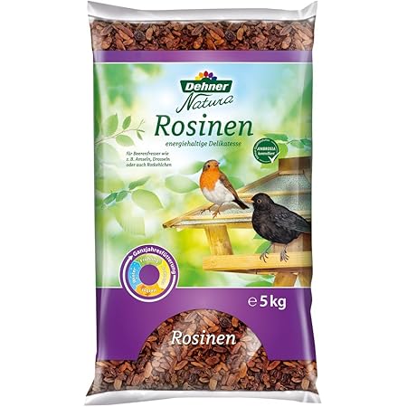 Dehner Natura Wildvogelfutter, Rosinen, 5 kg