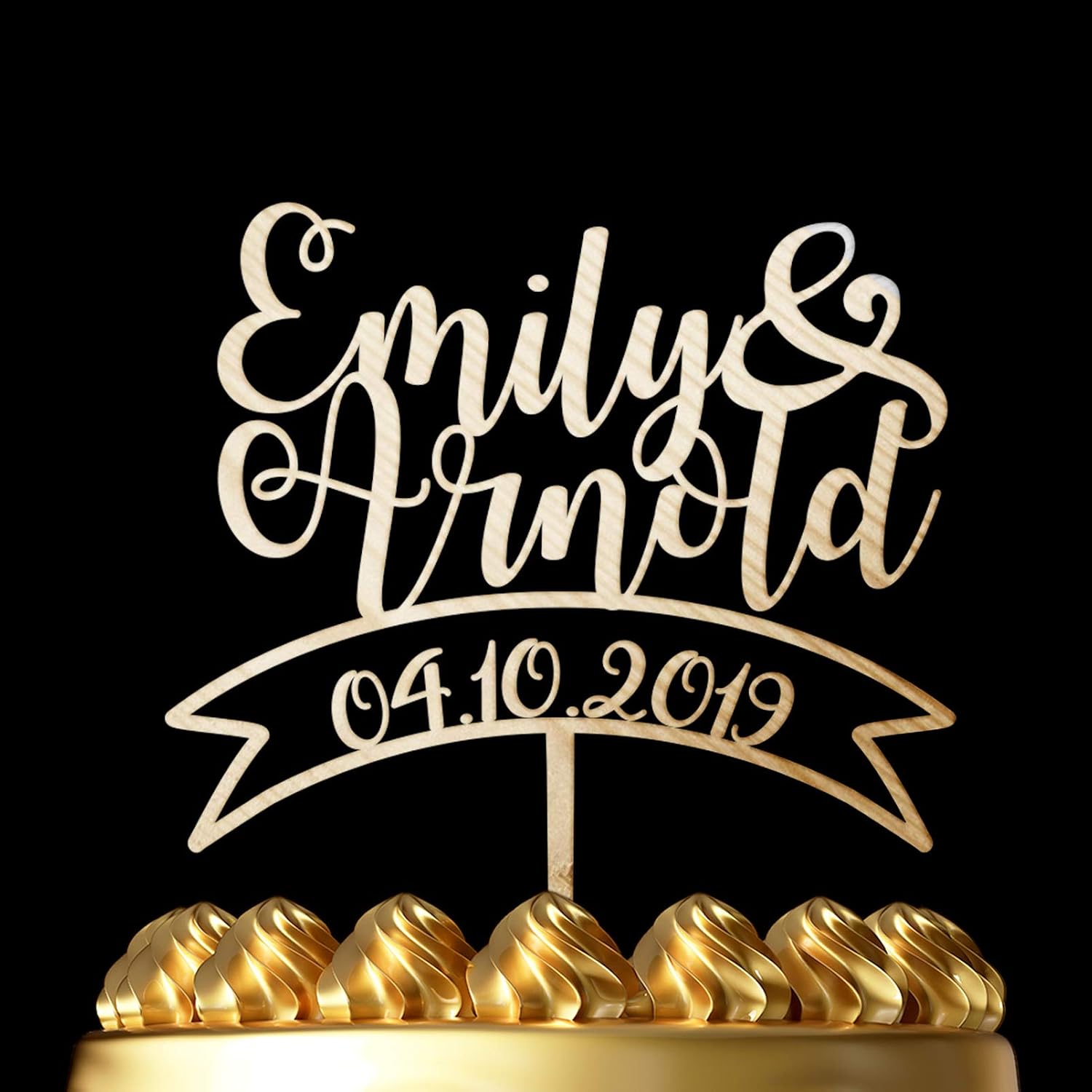 Luxtomi - Personalized Wedding Cake Toppers - Mr and Mrs - Customize Your Own Anniversary Cake Topper by Choosing The Design, Color, Text and Size - Made in USA