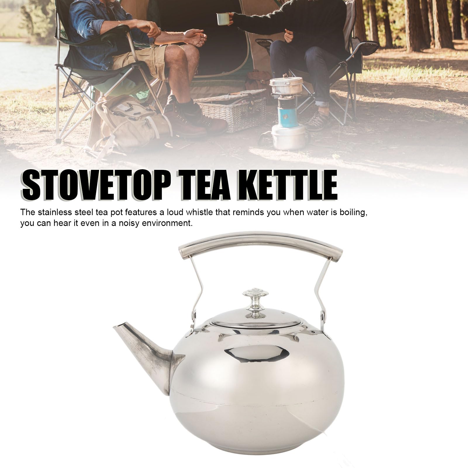 Tea Kettle Stainless Steel Teapot,Water Pot With Handle Coffee Pot For Hiking Multi Purpose Tea Pot Metal Travel Tea Kettle For Outdoor Portable Camp Coffee Pot for Home