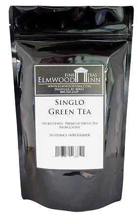 Elmwood Inn Fine Teas, Singlo Green Tea, 16-Ounce Pouches