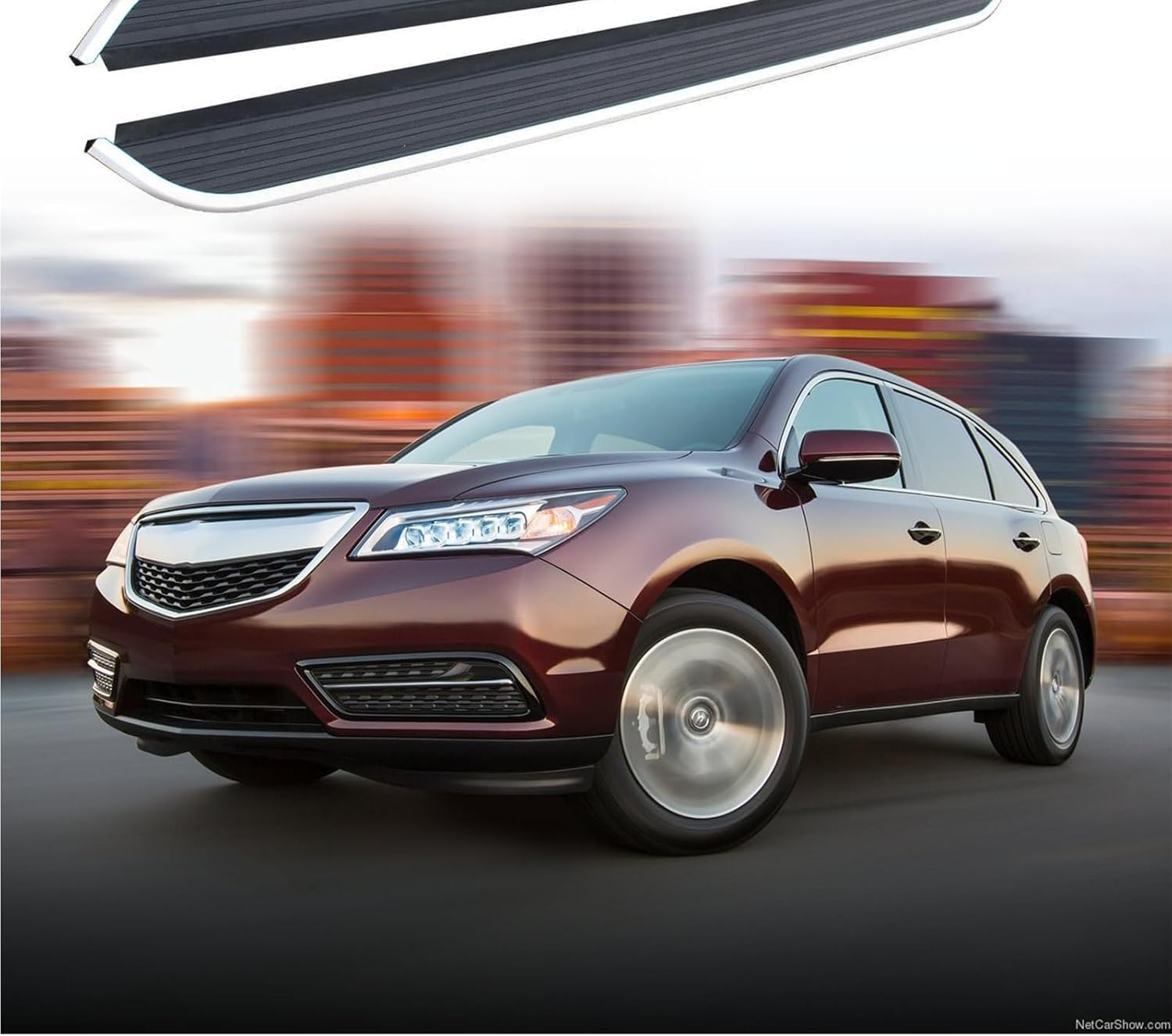 2pcs Running Board Fits for MDX 2014 2015 2016 2017 2018 2019 2020 2021 Side Step Aluminum Black Nerf Bar