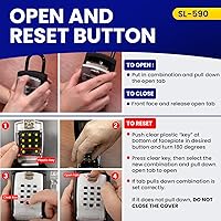 Vista 4 de SL-590 Punch Button Lock Box - Secure Wall Mount Key Storage for Homes, Offices, and Rentals