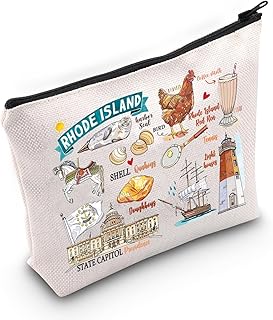 PWHAOO Rhode Island State Souvenirs Gift Rhode Island Makeup Bag Rhode Island Home Cosmetic Bag Rhode Island Tourism Gift (Rhode Island M)