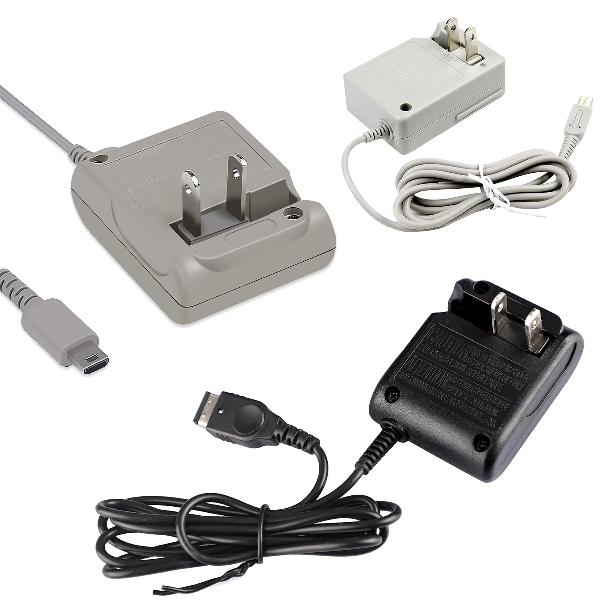 XahpowerGames Accessories Bundle, 1 Pack DS Lite Charger and 1 Pack 3DS Charger and 1 Pack Gameboy Advance SP Charger