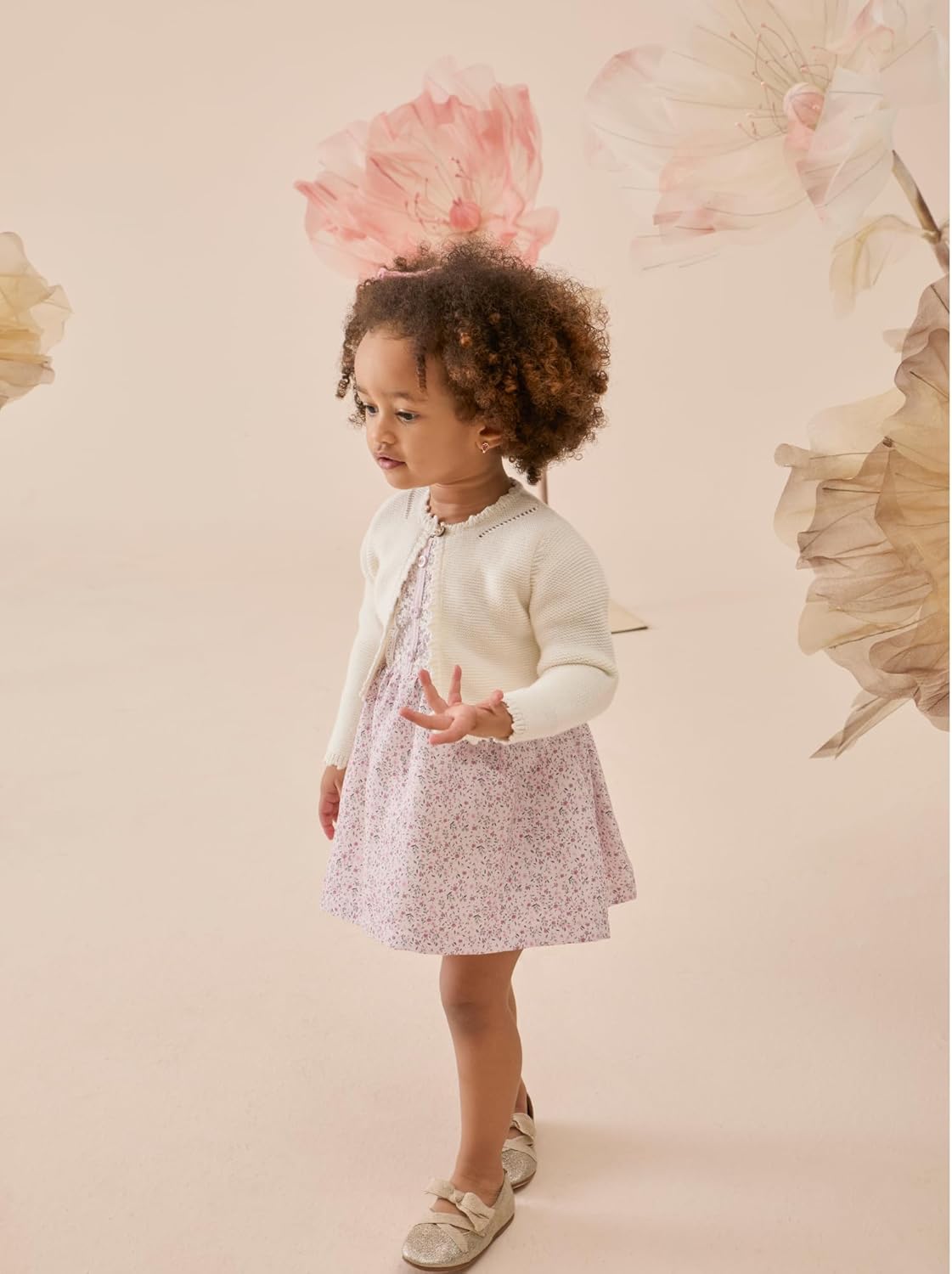 Lilax Baby Girls' Long Sleeve Shrug, Knit Girls Cardigan, Childrens Bolero - Image 2