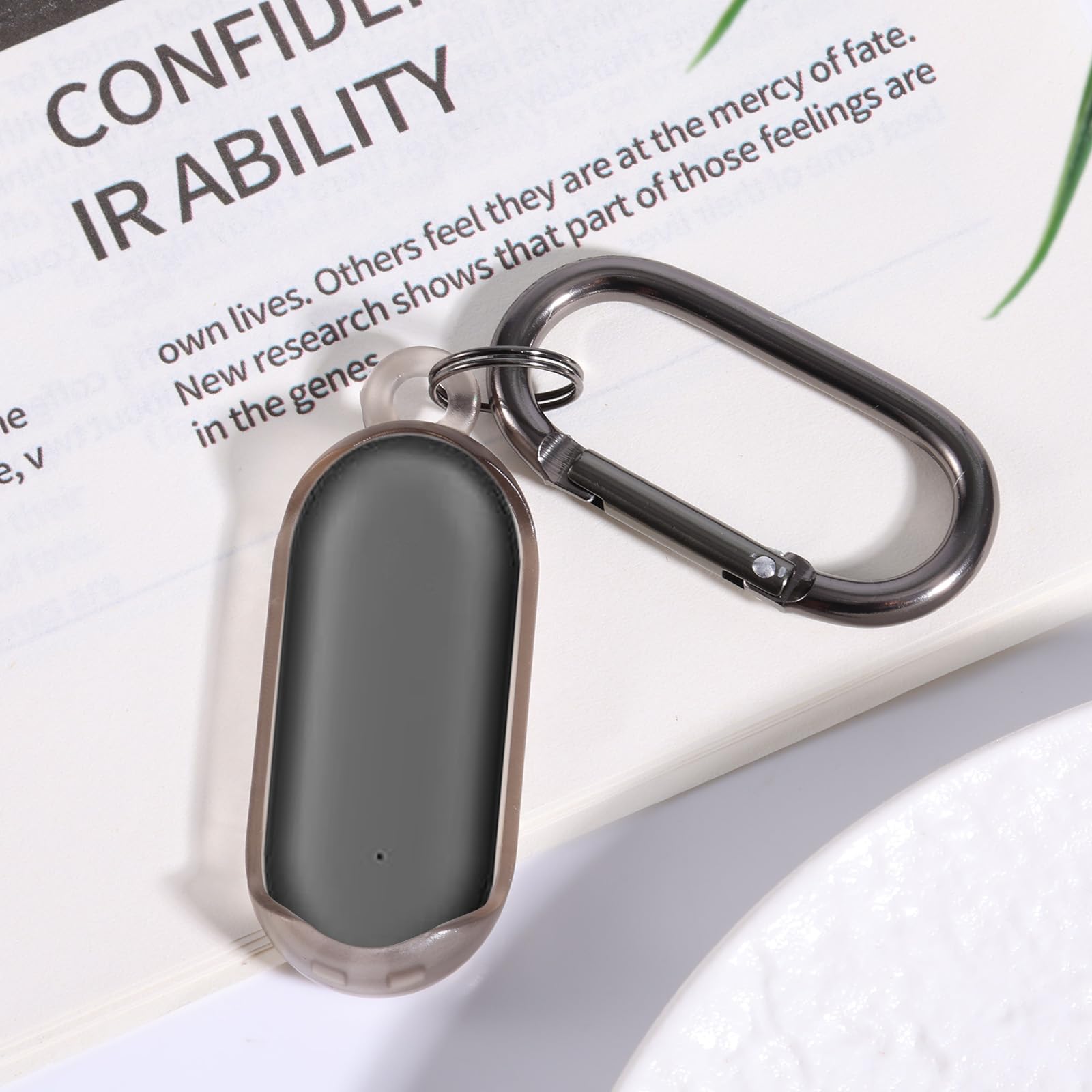 Étui Enregistreur Vocal PLAUD NotePin AI, Housse de Protection Transparente PC avec Porte-Clés, Coque Fine Résistante aux Chocs