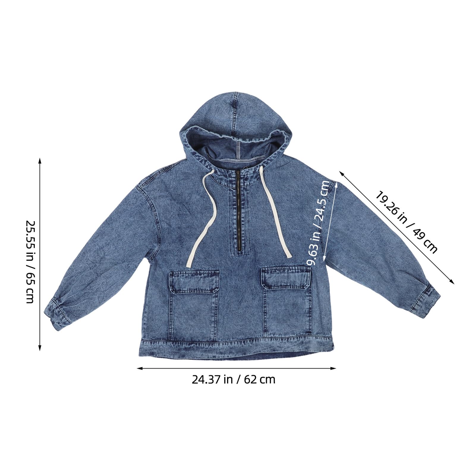 TOYANDONA Chaqueta de Mezclilla Oversize para Mujer Sudadera con Capucha Larga Estilo Urbano Informal para Salir