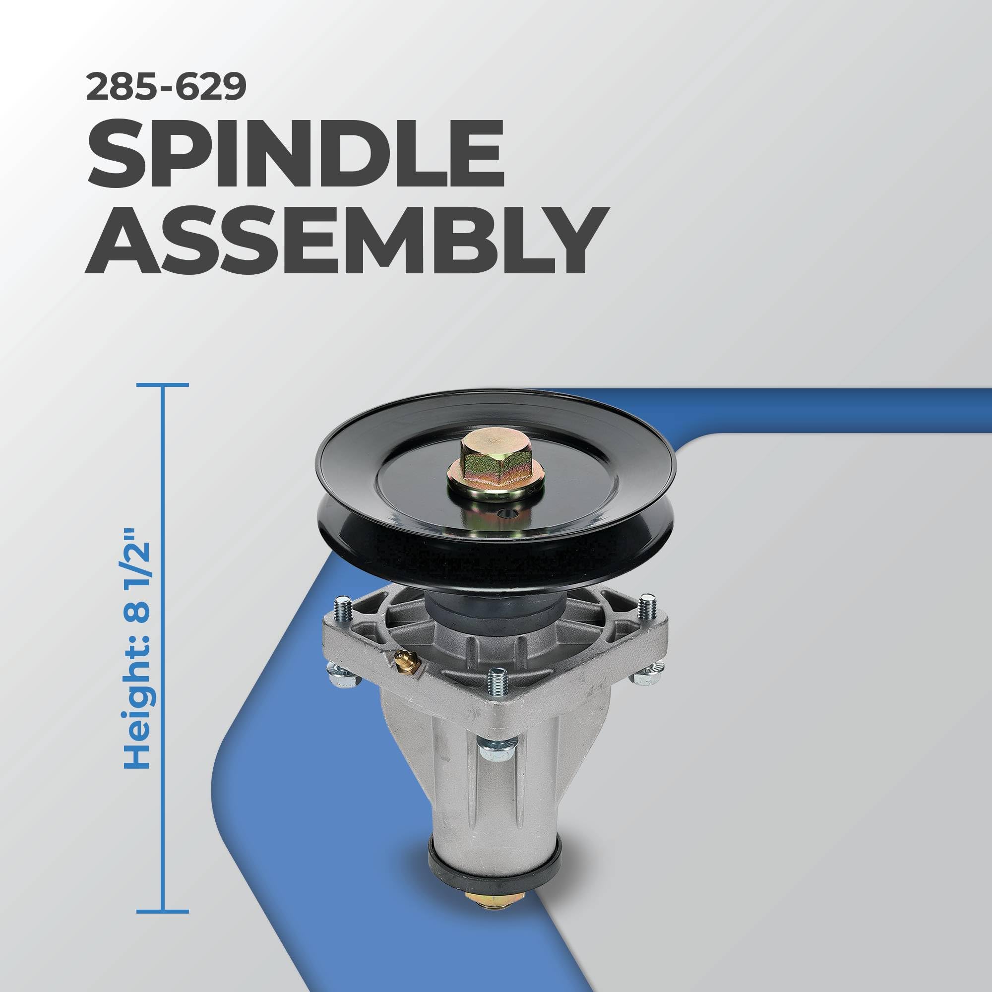 Stens Conjunto de husillo 285-629 compatible con/reemplazo para cortacéspedes Cub Cadet Z-Force L54, LX54, S54, SX54 y SZ54 918-06993A 8 1/2 pulgadas de altura, 5 3/4 pulgadas de diámetro exterior de