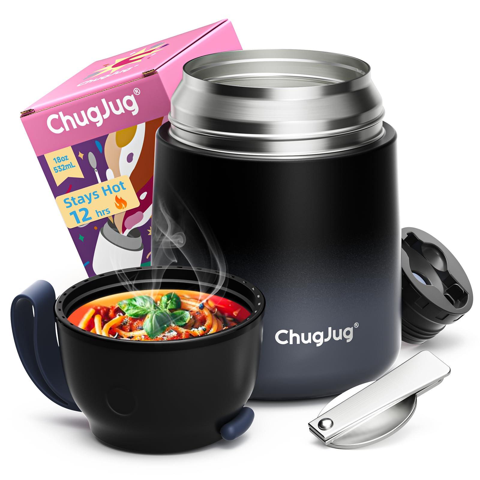 Thermo for Hot Food | 18 oz Food Thermo with Spoon, Leakproof Soup Thermo