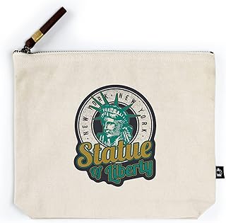 Lantern Press New York, New York, Statue of Liberty, Contour (100% Cotton Canvas Travel Accessory Go Bag)