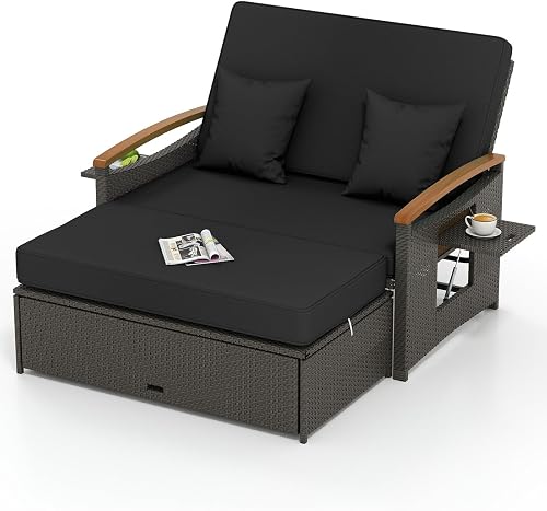 COSTWAY Patio Rattan Daybed