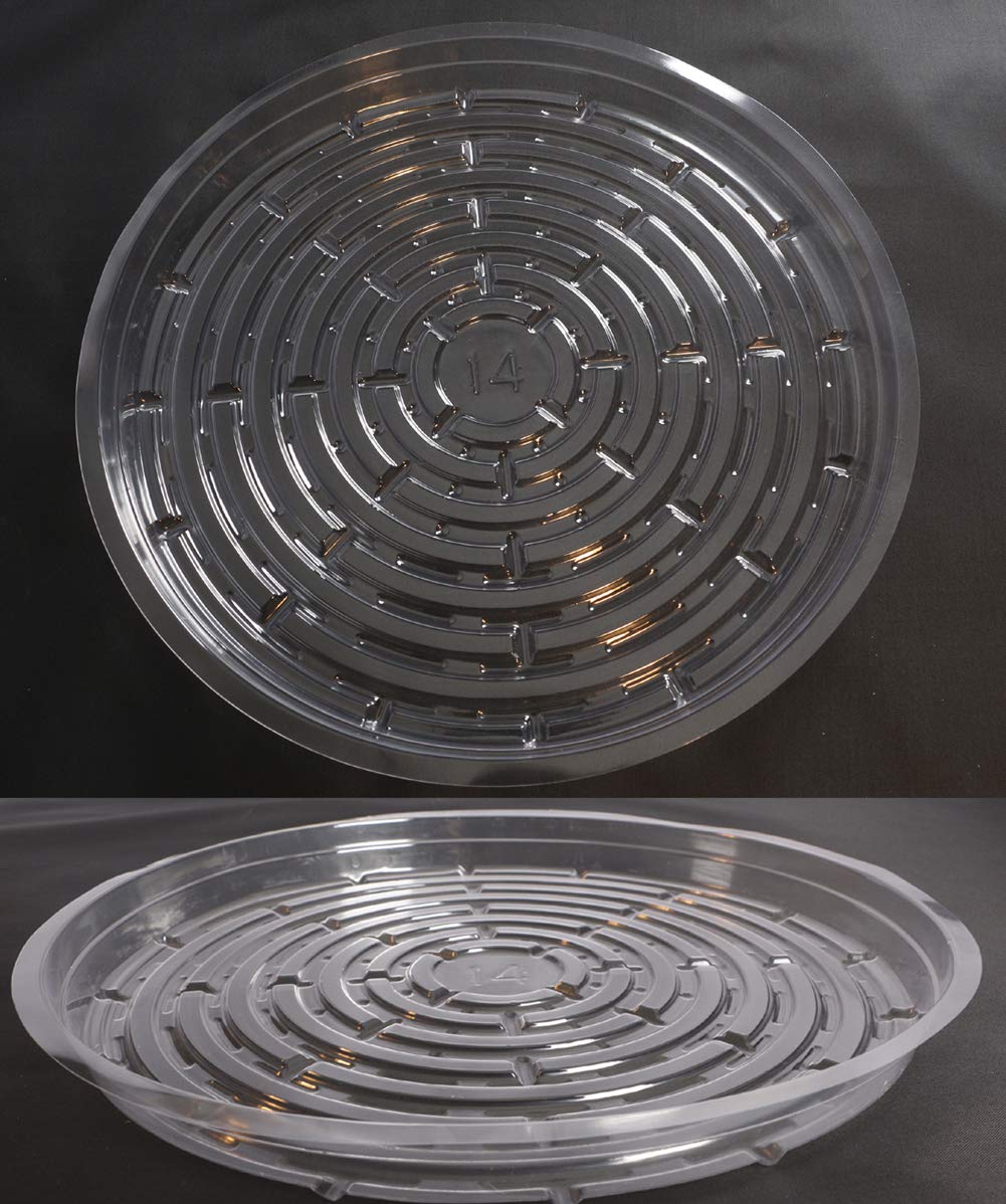 HORTIPOTS Pflanzen-Untersetzer, 35,6 cm, Kunststoff, transparent, 10 Stück