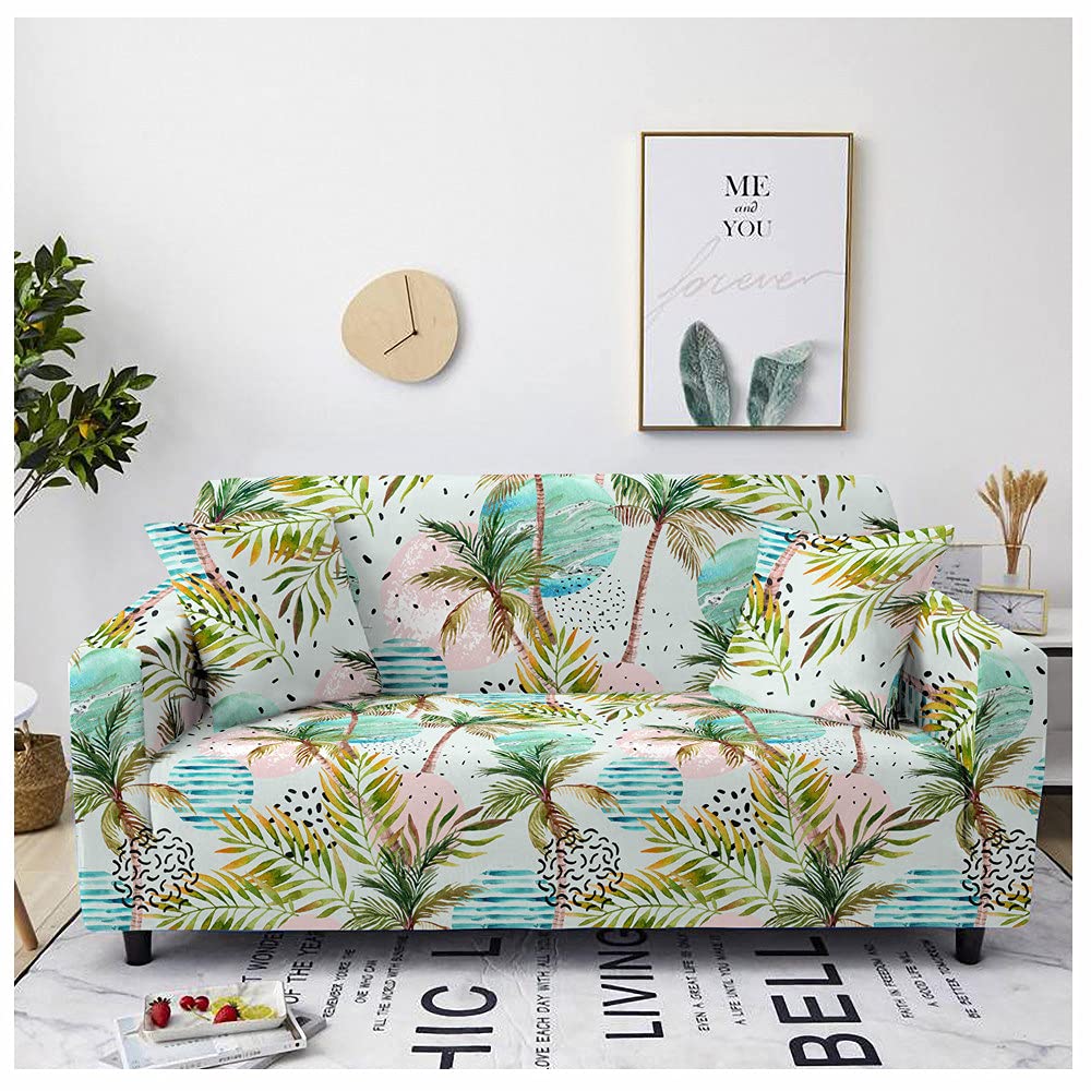 Housse de canapé extensible universel imprimé tropical pour fauteuil 1-4 places