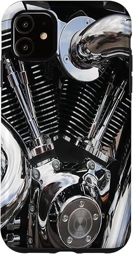 iPhone 11 Motor de motocicleta primer plano brillante caso de motociclista
