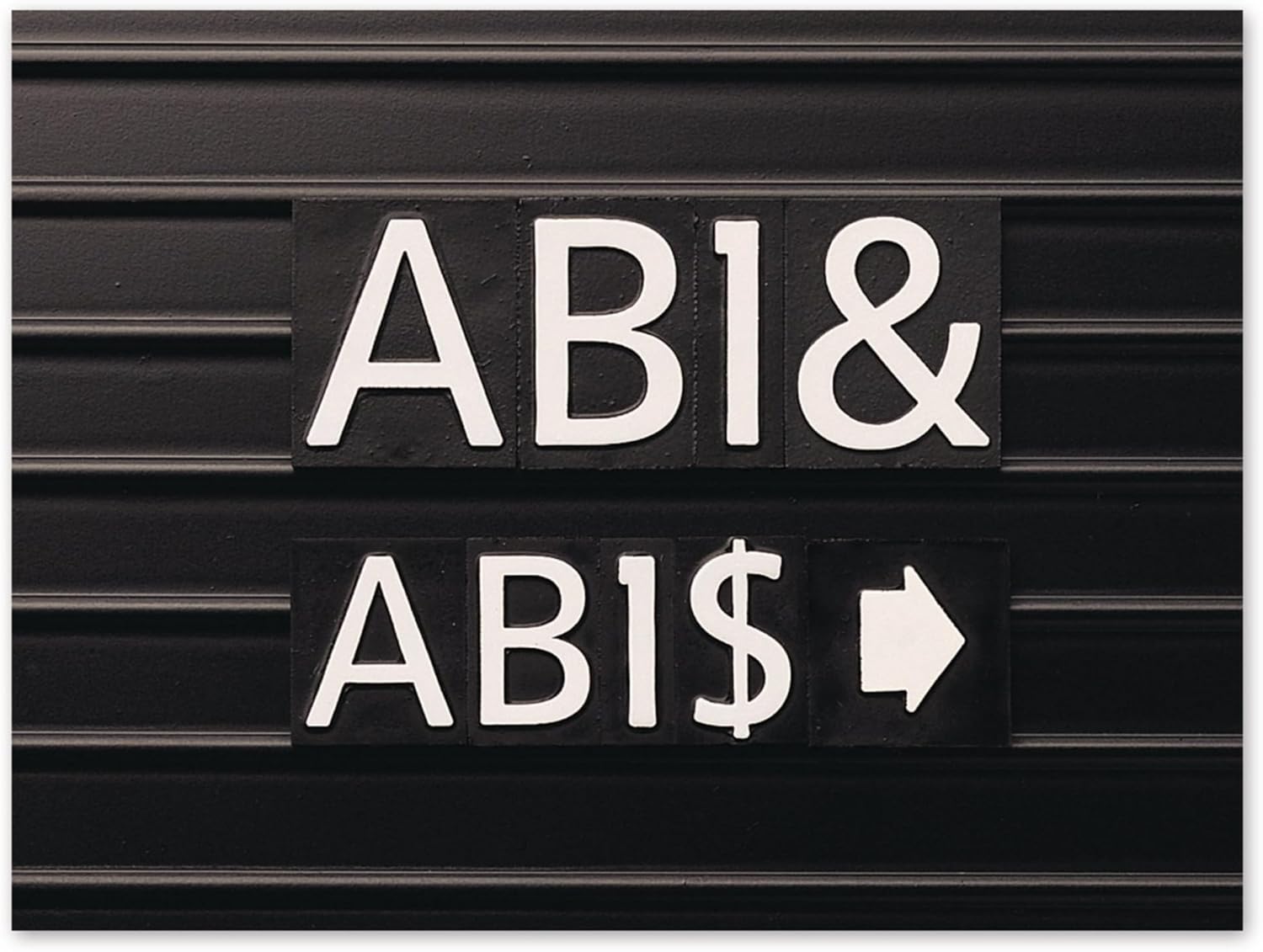 Quartet Characters for Magnetic Letter Boards, Helvetica Font, 1 Inch, 128 Characters per Set, White (M1)