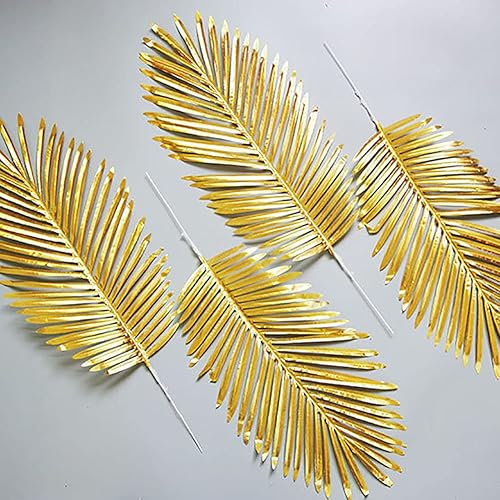 Miniatura 4 de 30 plantas artificiales, hojas amarillas, mezcla de hojas de palmera tropicales, plantas amarillas falsas, arbustos de helecho, arbustos sintéticos,