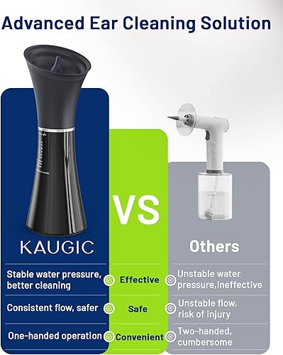 Miniatura 3 de Limpiador para cerumen de oídos, eficaz, seguro, mejorado, con tanque de residuos de una pieza, sensor de temperatura del agua, IPX7 y cable USB-C,