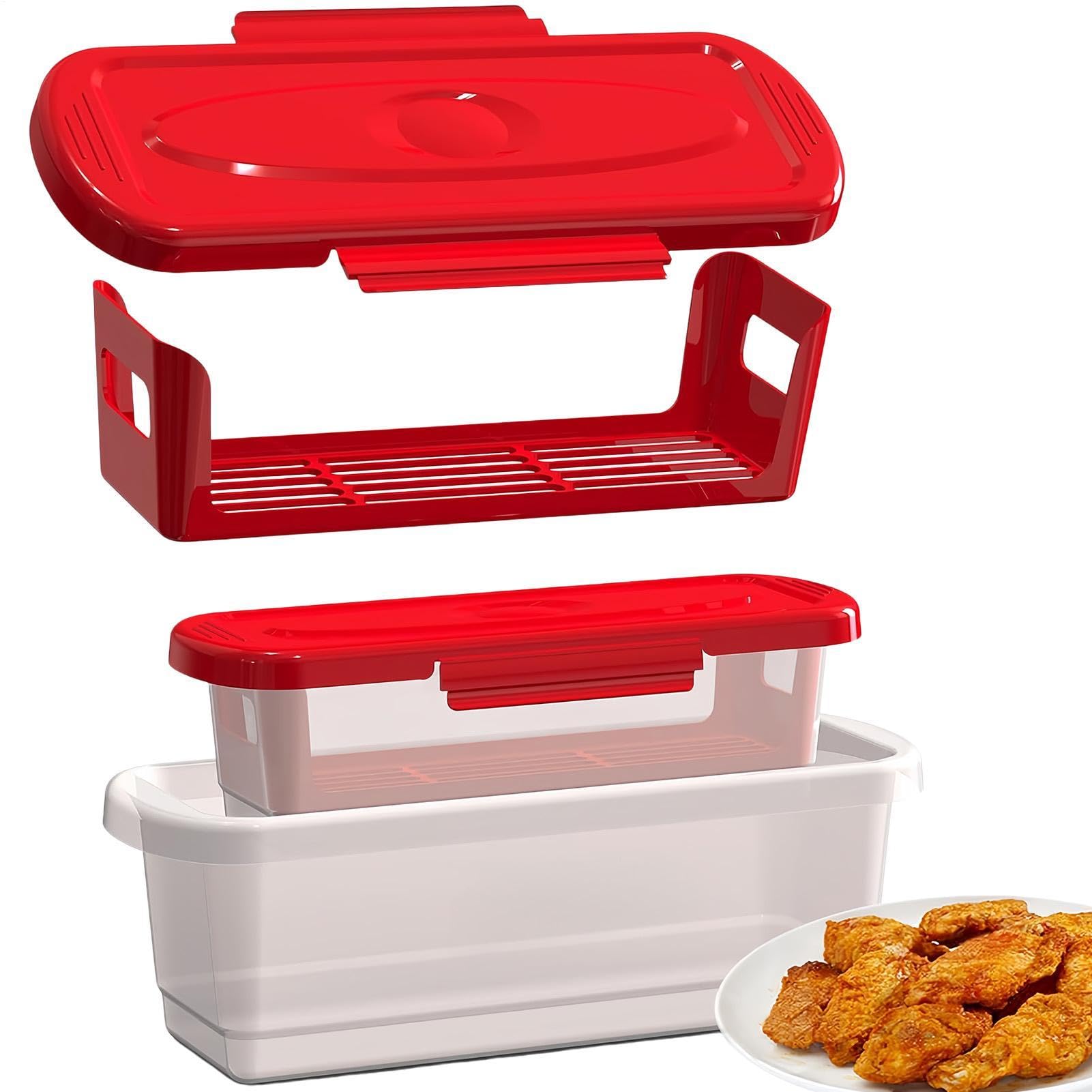 Better Breader, shaker | 2 pezzi strumenti di cottura multifunzione con vassoio, stazione per impanare pollo, per anelli di cipolla verdure, di pollo, ristorante, cucina, sala da pranzo