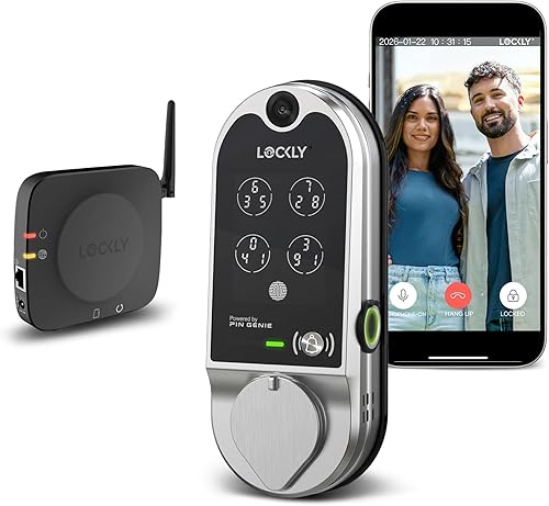 Miniatura 10 de Lockly Vision Smart Lock, Timbre Inteligente con Video HD, Cerraduras Inteligentes para Puerta Principal, Cerradura de Puerta con Huella Dactilar,