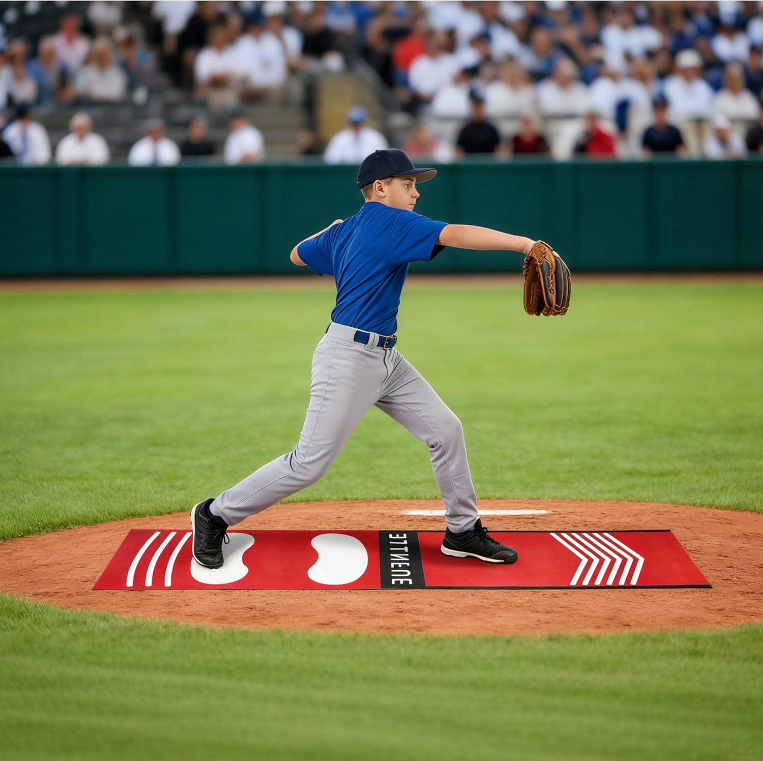 54 x 12 Inch Wear-Resistant Lightweight Softball Pitching Mat – Portable Batting Stance Training Aid | Ideal for Young Beginners | Indoor/Outdoor Softball Strike Zone Practice Mat