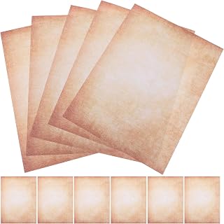100pcs Vintage A4 Double-sided Decorative Paper Sheets | Khaki Paper, 100 Sheets, Retro Look for Creative Projects, Printing, Journaling Supplies and Scrapbooking