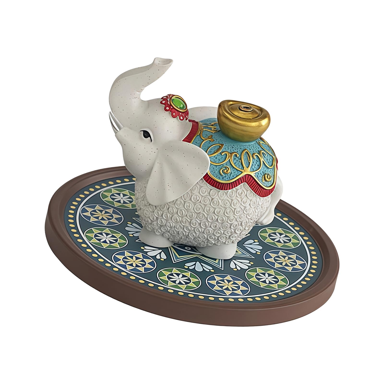 Resin Elephant Sculpture Incenses Stick Burners Set with Ashes Tray for Meditations Home Decors and Aromatherapies Incenses Stick Holder with Tray