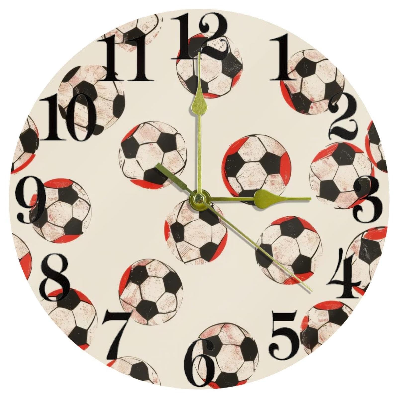 Horloge murale ronde à quartz rouge blanche ou noire pour salon et bureau