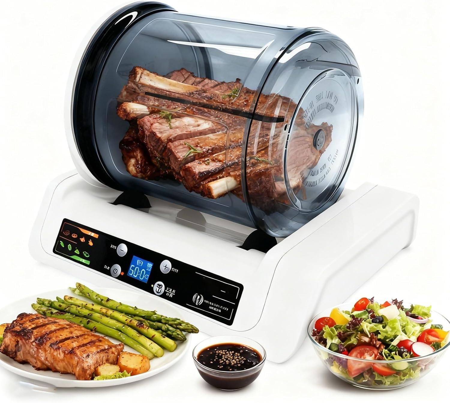 Marinador eléctrico del Vaso del vacío - Vaso automático de la Carne con Temporizador y Puerto Deportivo rápido | Control táctil para Carne y Verduras