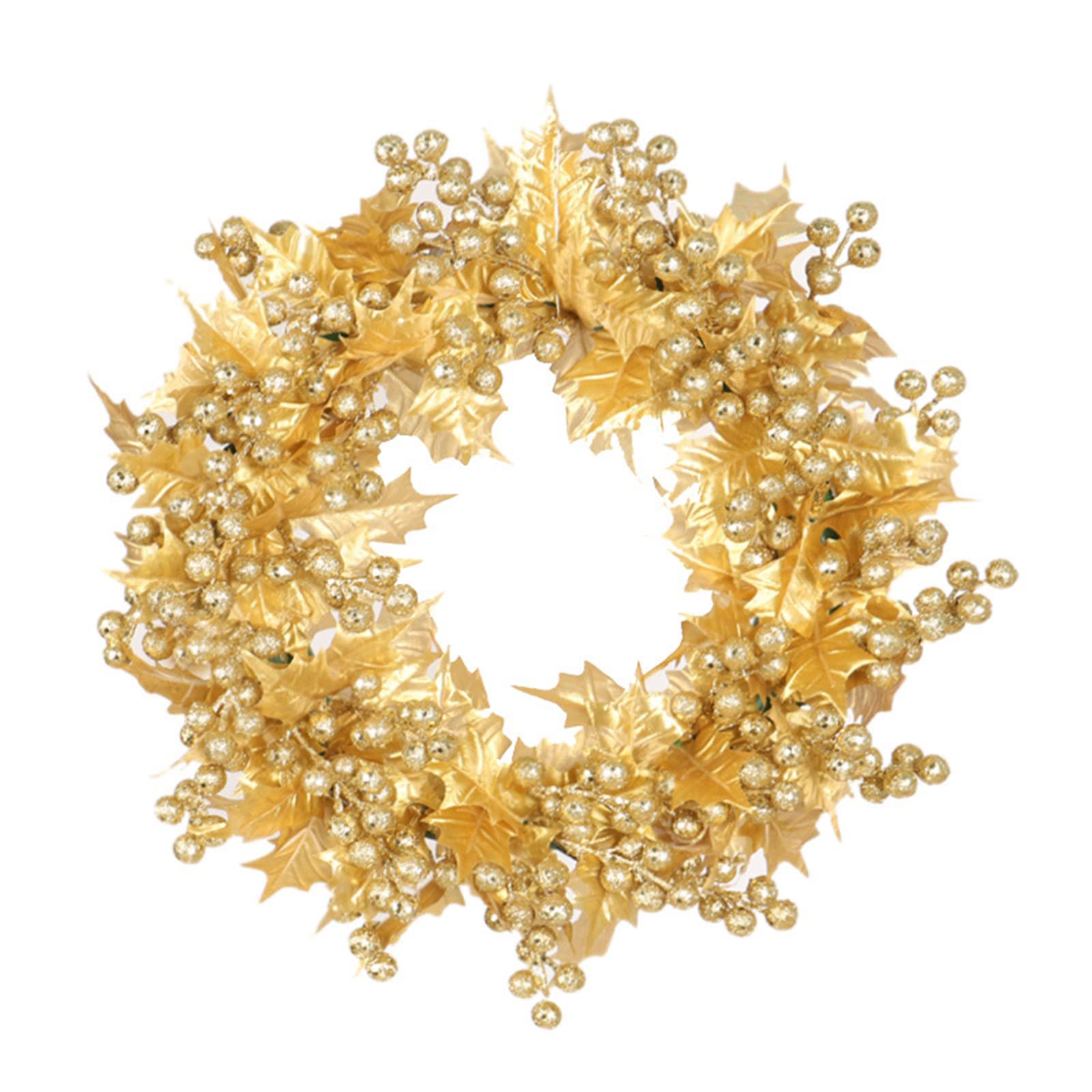 RALIYATX Hanging Garlands, Christmas Artificial Wreath Gold Powder Fruit Hanging - Gold