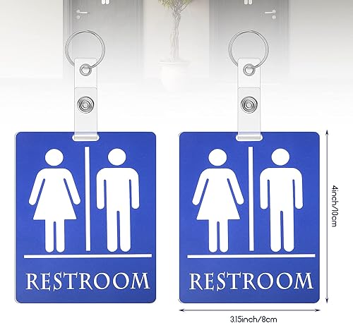 Miniatura 2 de 12 llaveros unisex para pases de baño, etiqueta de baño con llavero, pases grandes para aula, oficina, restaurante, inodoro, gasolinera