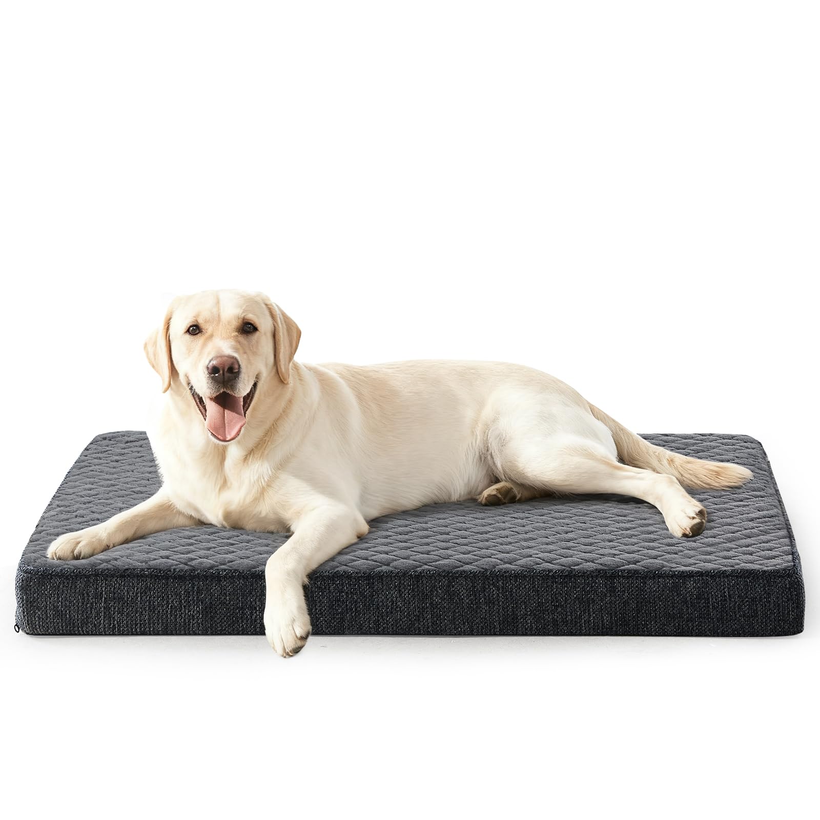 JOEJOY Cuccia Cane Interno Taglia Grande XL, Cuccia per Cani Ortopedico, Letto per Cani Impermeabile Sfoderabile e Lavabile, Cuscino Cane, Base Antiscivolo, Grigio, 104x69x9.5cm