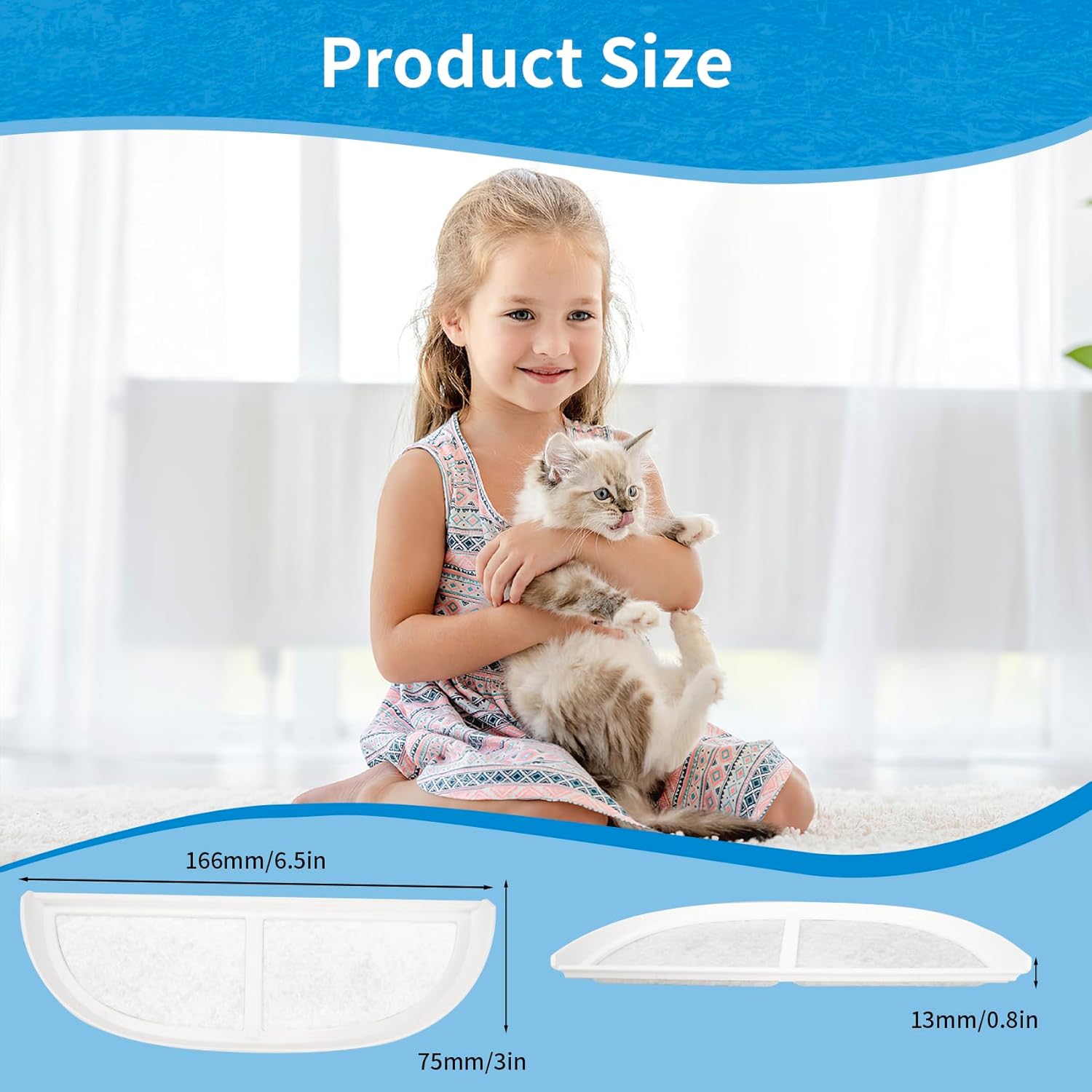Cat Water Fountain Filter,Cat Fountain Filter Replacement Filters for Eufy 3L/105oz Stainless Steel Pet Water Fountain,4 Pack Pet Fountain Filter Replacement