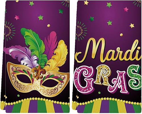Trapos de cocina Mardi Gras para cocina, paños de té de carnaval de Brasil de Nueva Orleans, decoración de martes gruesos, decoraciones de Mardi
