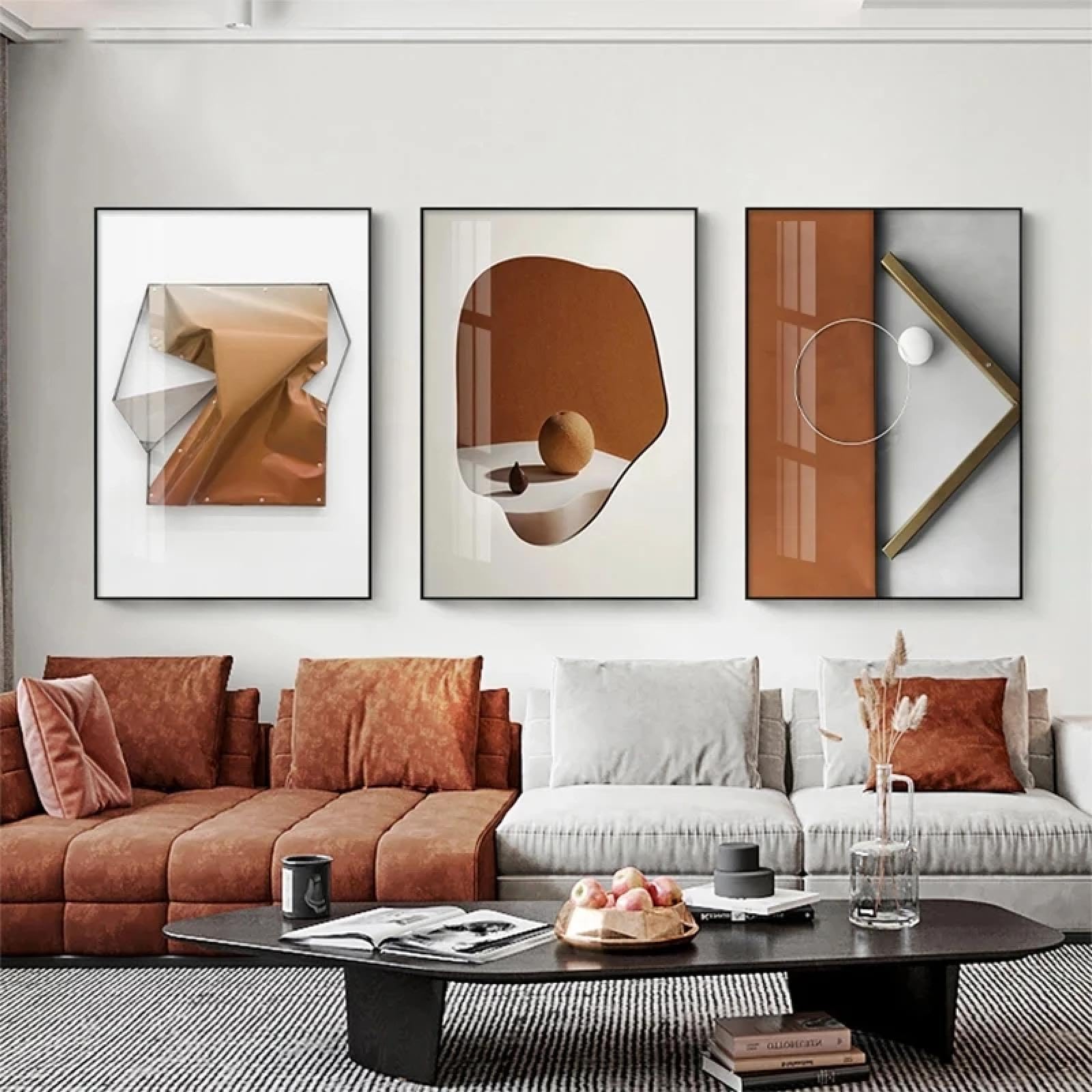 Affiches d'art mural à texture géométrique et espace de couleur moderne
