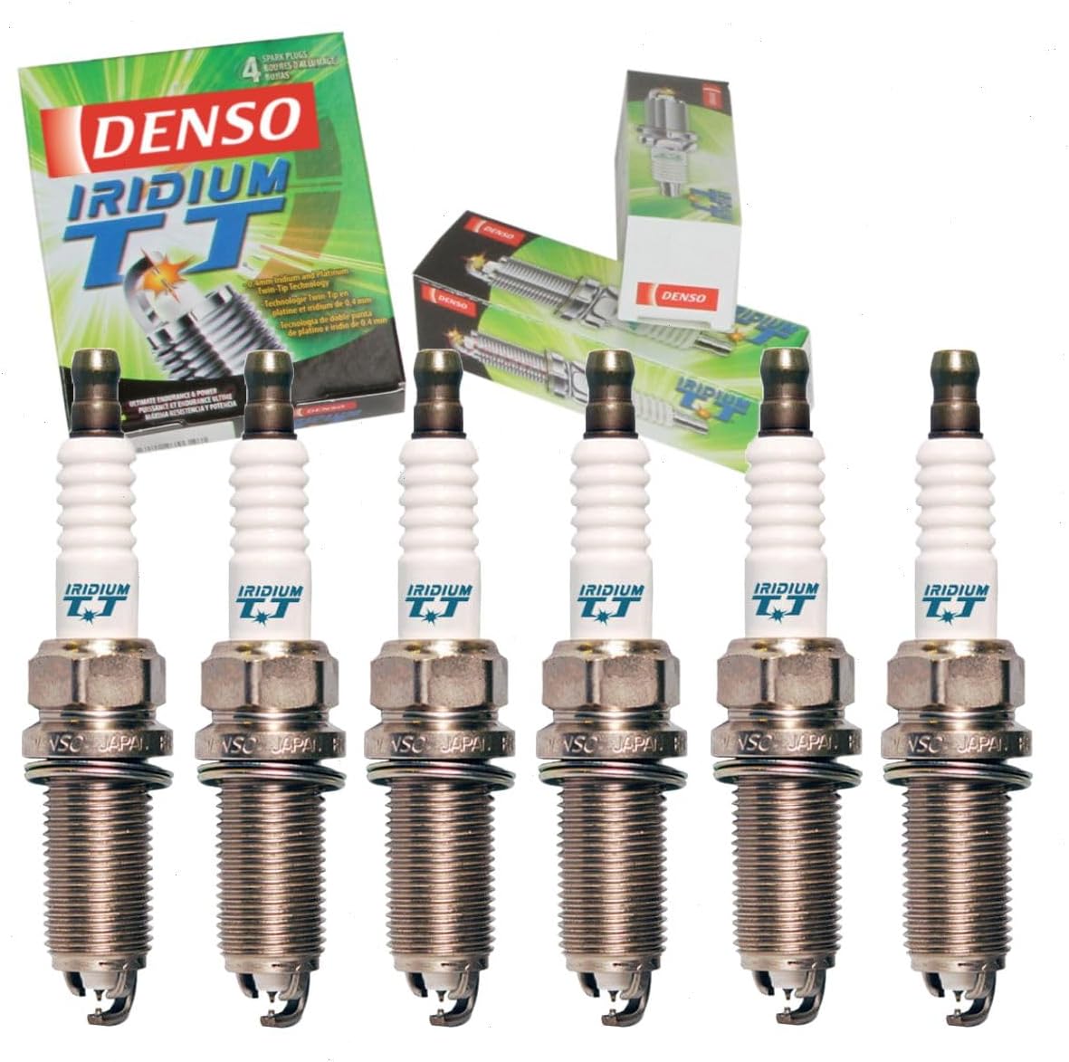 6 pc DENSO Iridium TT Spark Plugs compatible with Toyota Sienna 2017